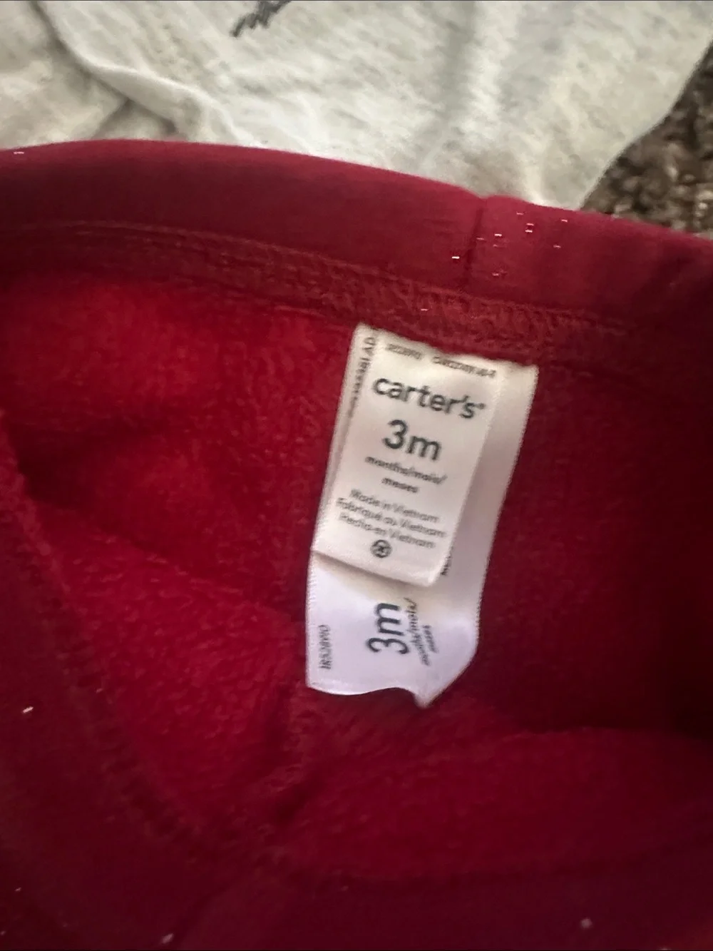 Carter's Gray Top with Red Glitter Pants Baby Matching Set
